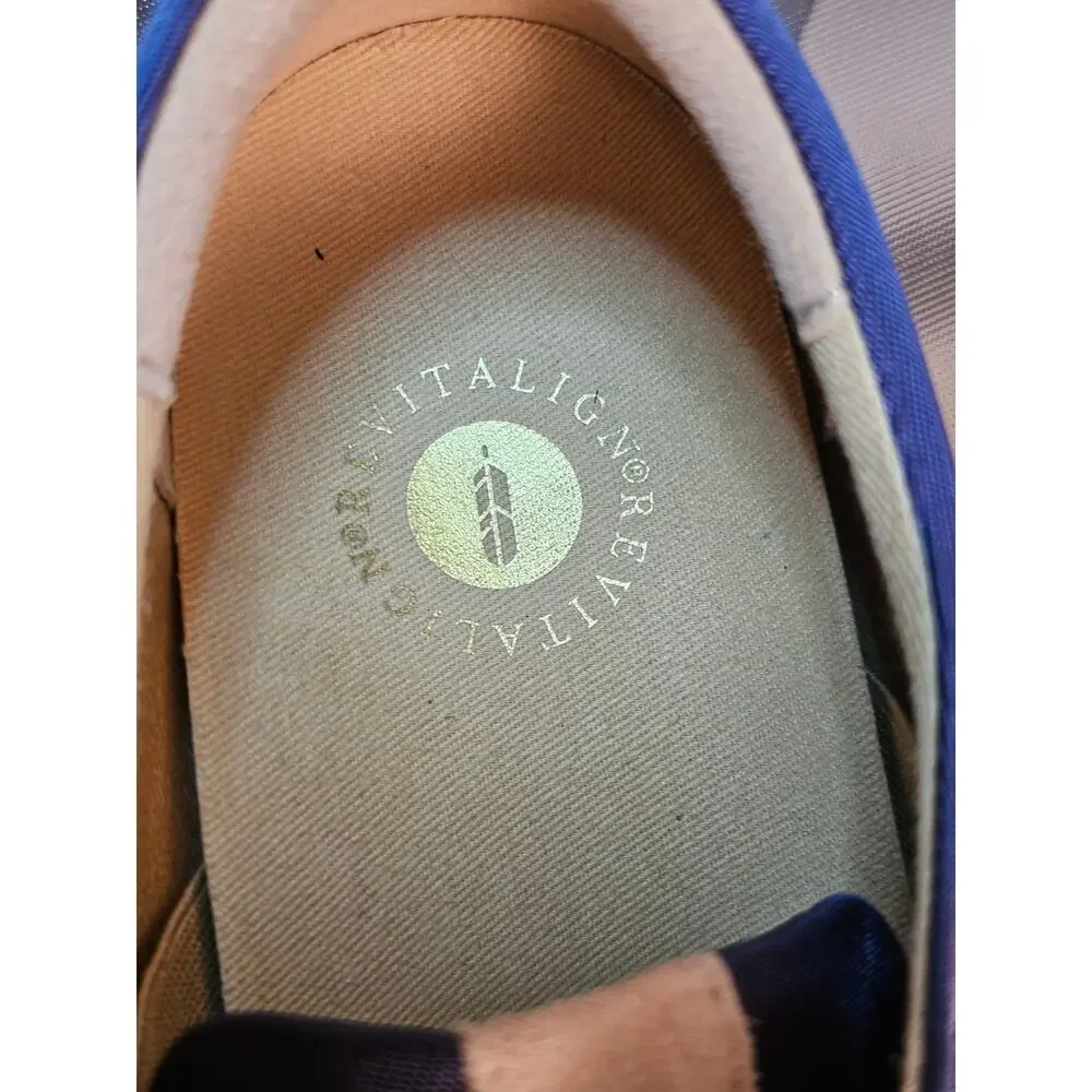 Revitalign Navy Casual Sneakers with Mint & Pink Stripe